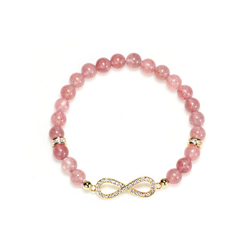 Buddha Stones Natural Strawberry Quartz Positivity Healing Bracelet