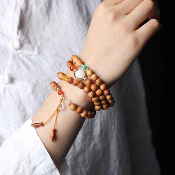 Tibetan Rosewood Mala Healing Necklace Bracelet