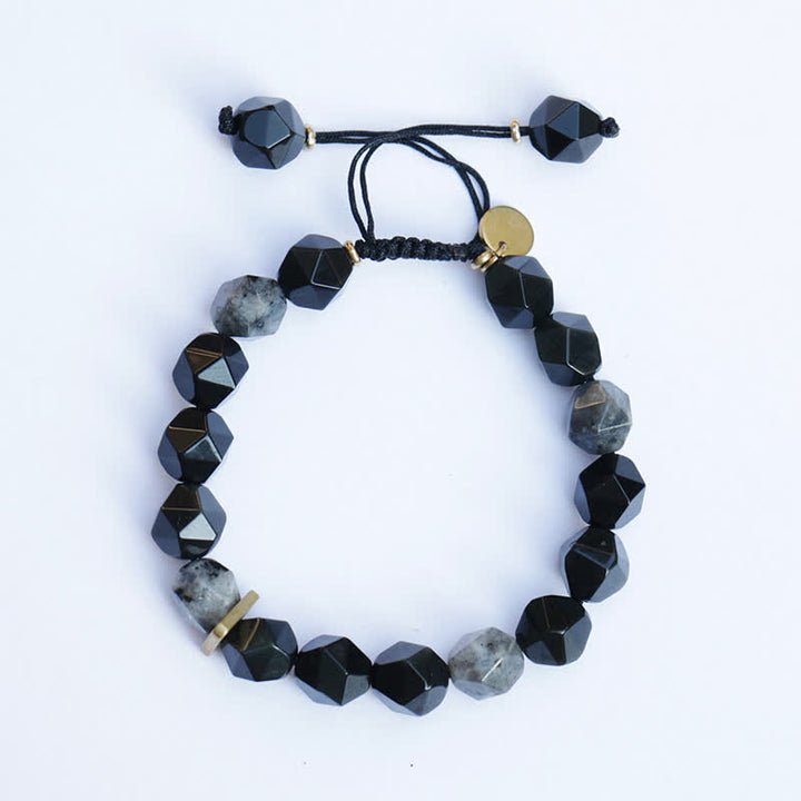 Black Obsidian Black Glitter Stone Purification Bracelet