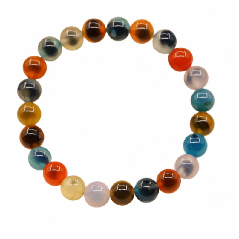 Colorful Candy Agate Healing Strength Bead Bracelet