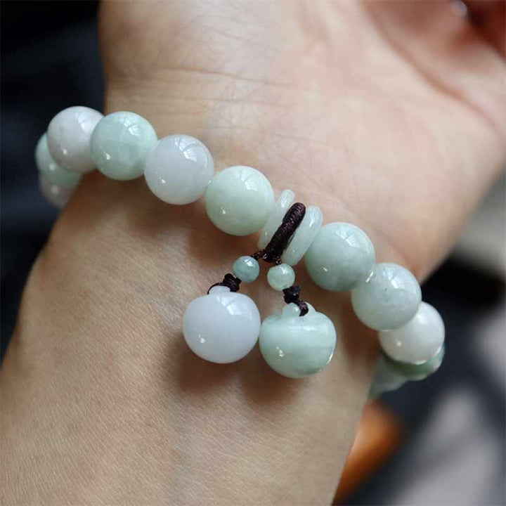 Buddha Stones Natural Jade Pi Xiu Buddha Gourd Apple Success Bracelet