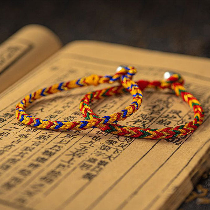 Buddha Stones "May you be good fortune and success" Lucky Multicolored Bracelet