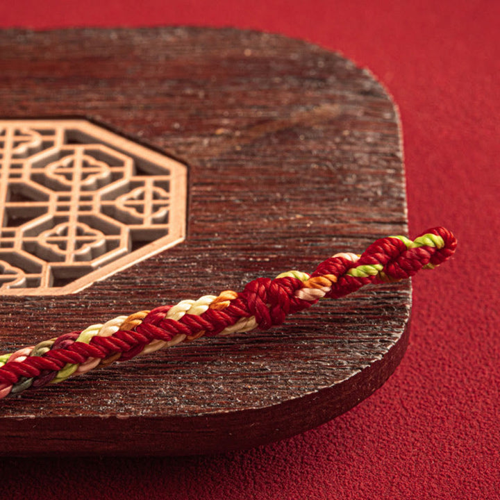 Buddha Stones "May You Be Safe And Lucky In The Year Ahead" Multicolored Bracelet