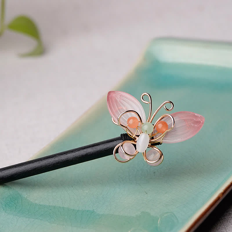 Ebony Wood Butterfly Balance Hairpin Decoration