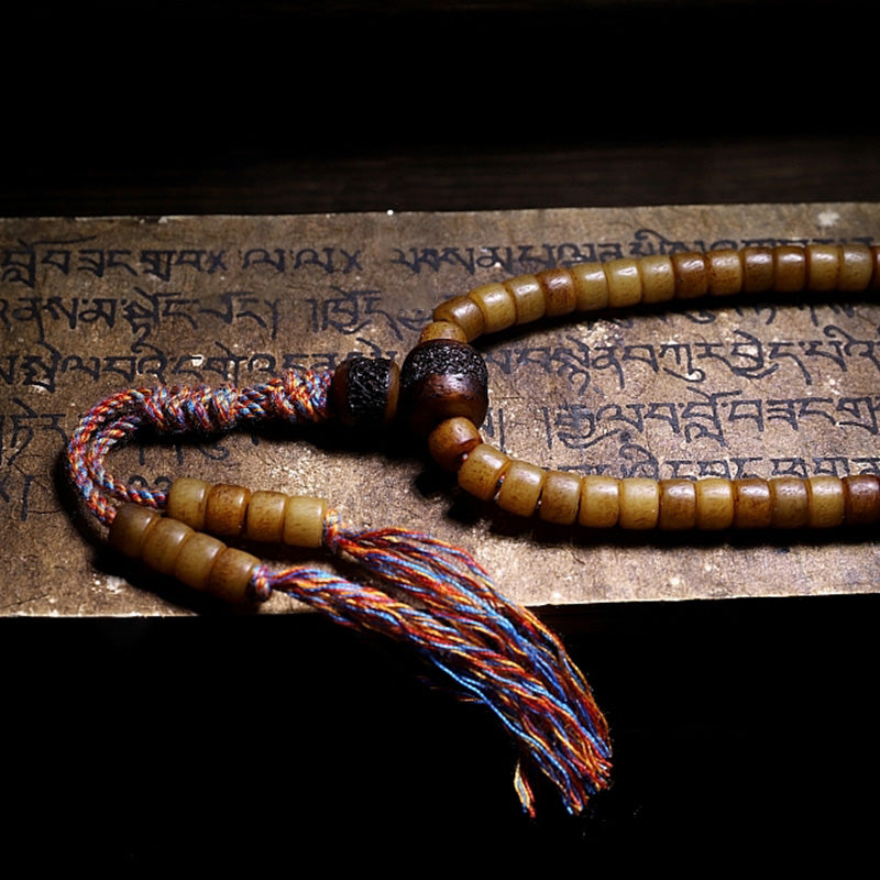 Tibet 108 Mala Beads Yak Bone Amber Balance Bracelet