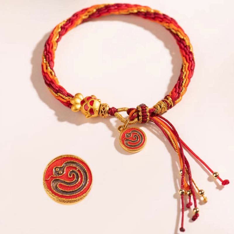 Buddha Stones Chinese Zodiac Handmade Koi Fish String Protection Reincarnation Knot Braid Bracelet