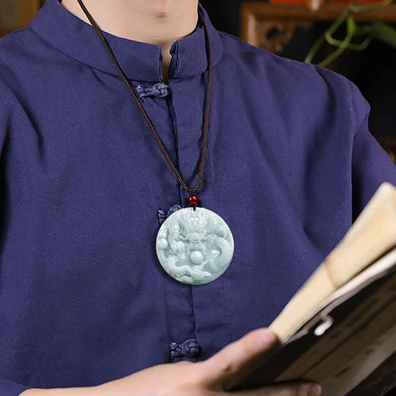 ❗❗❗A Flash Sale- Buddha Stones Chinese Zodiac Dragon Jade Success Amulet String Necklace