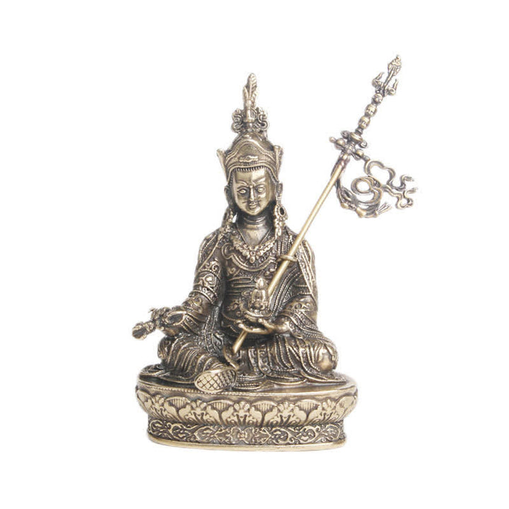 Padmasambhava Buddha Figure Serenity Copper Statue Decoration Temple Ornament