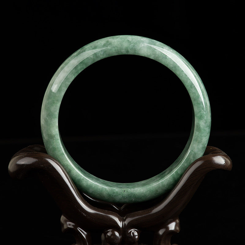 Buddha Stones Natural Jade Luck Wealth Bangle Bracelet