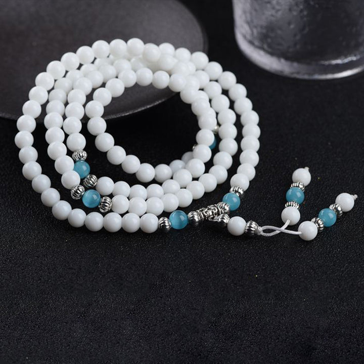 Tibetan Tridacna Stone Harmony Mala Bracelet