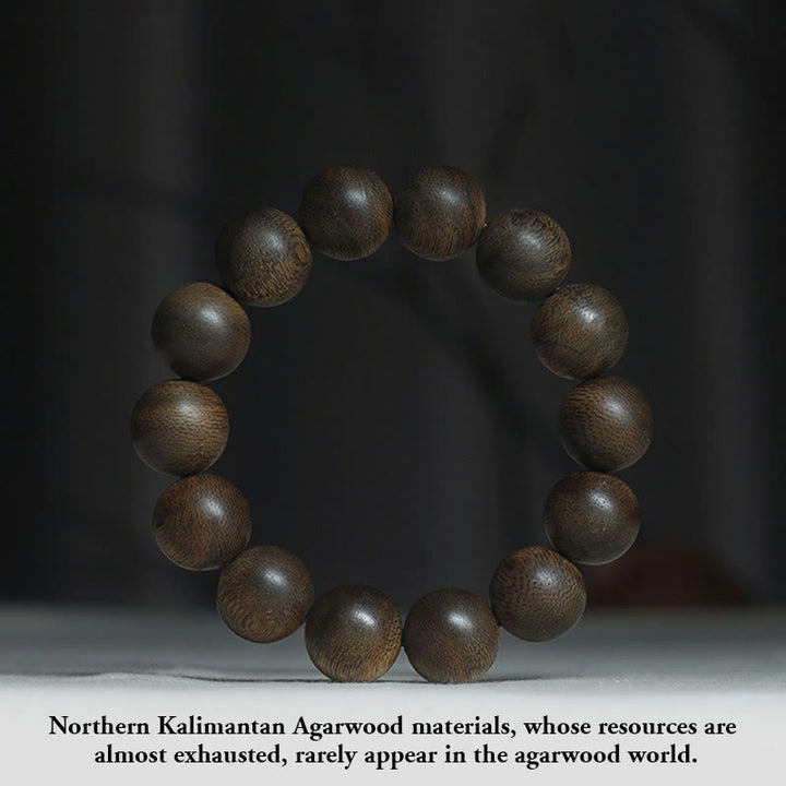 Buddha Stones Rare Northern Kalimantan Agarwood Ward Off Evil Spirits Bracelet