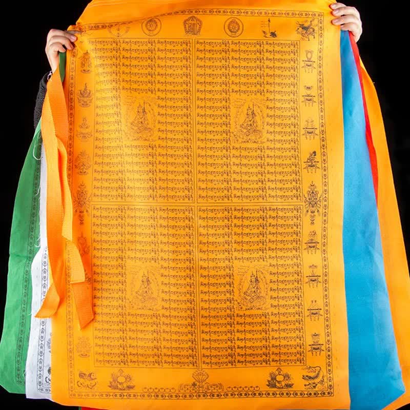 Tibetan 5 Colors Windhorse Happiness Auspicious Outdoor Prayer Flag