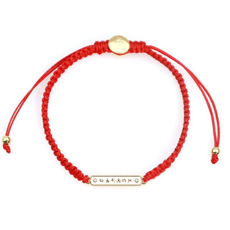 Tibetan Handmade Om Mani Padme Hum Peace Red String Bracelet