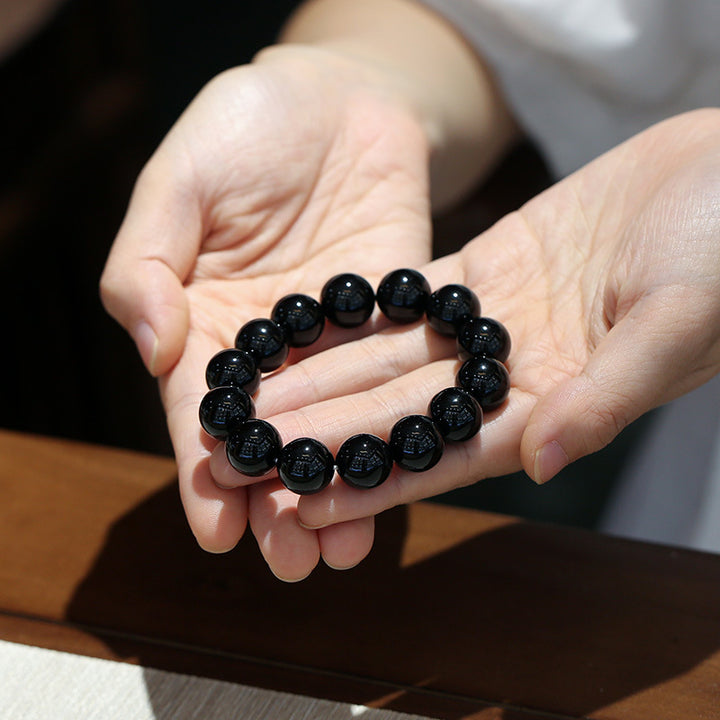 Buddha Stones Natural Black Onyx Fortune Bracelet