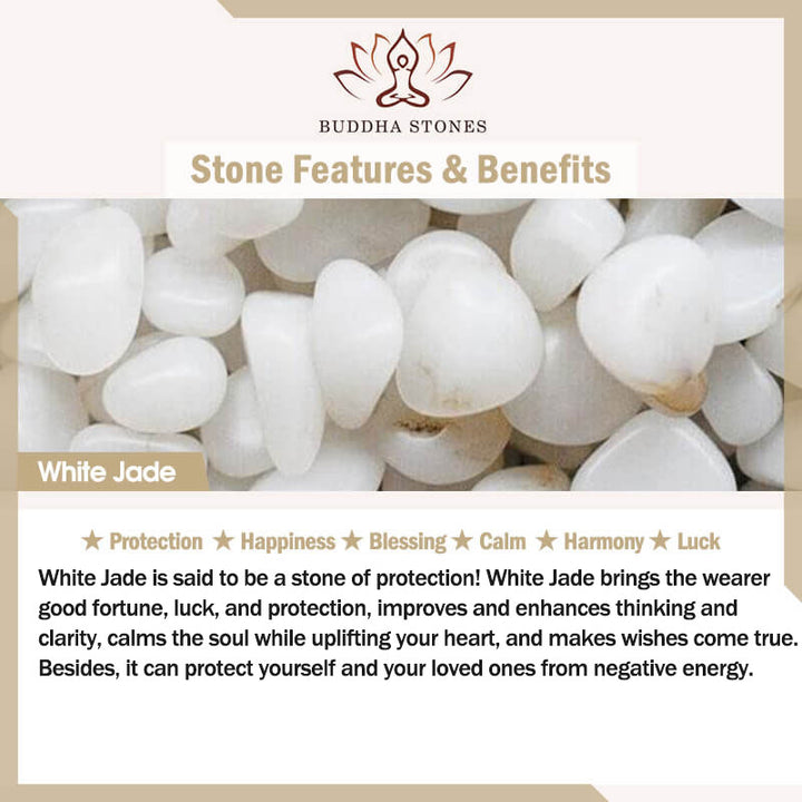 Buddha Stones Bring Positivity and Hope Luck White Jade Bundle