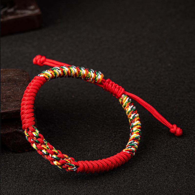 Buddha Stones Tibetan Handmade Colorful King Kong Knot Luck Braid String Bracelet