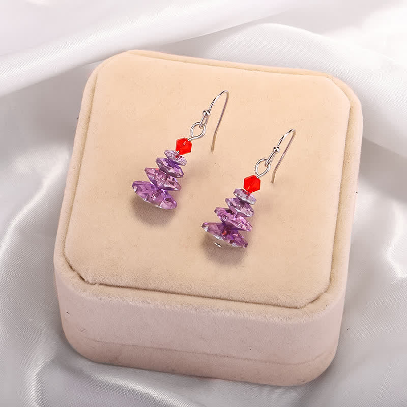 Various Crystals Christmas Tree Amethyst Peace Healing Drop Earrings