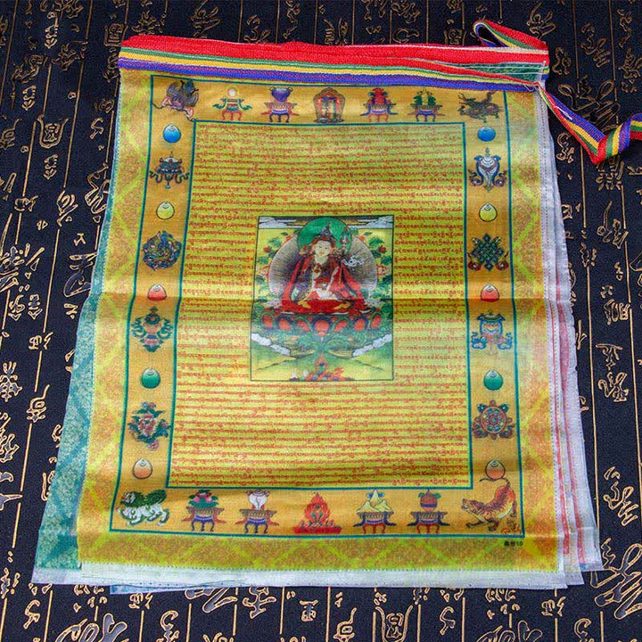 Tibetan 5 Colors Windhorse Buddha Tara Scriptures Healing Auspicious Outdoor Prayer Flag