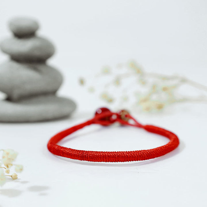 Buddha Stones FengShui Lucky Red String Ceramic Bracelet