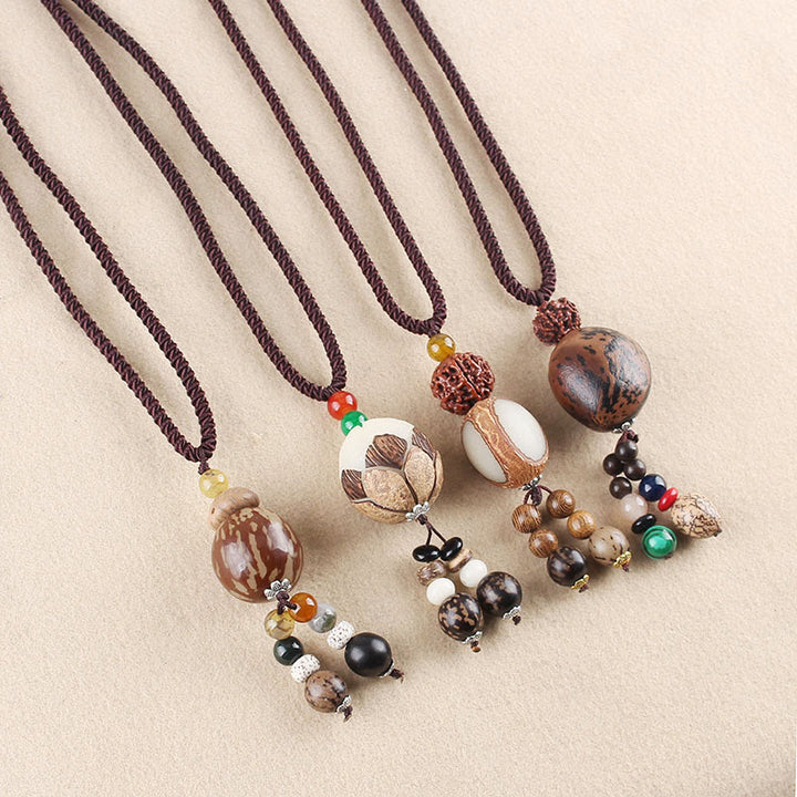 Buddha Stones Bodhi Seed Lotus Wisdom Harmony Necklace Pendant