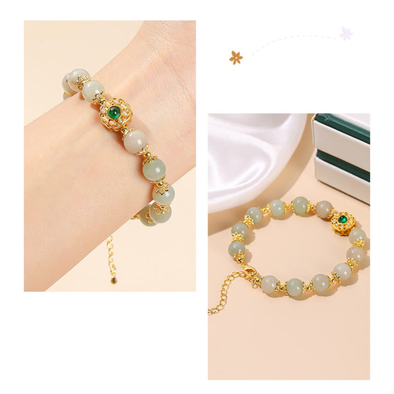 Buddha Stones Natural Jade Prosperity Bead Chain Bracelet