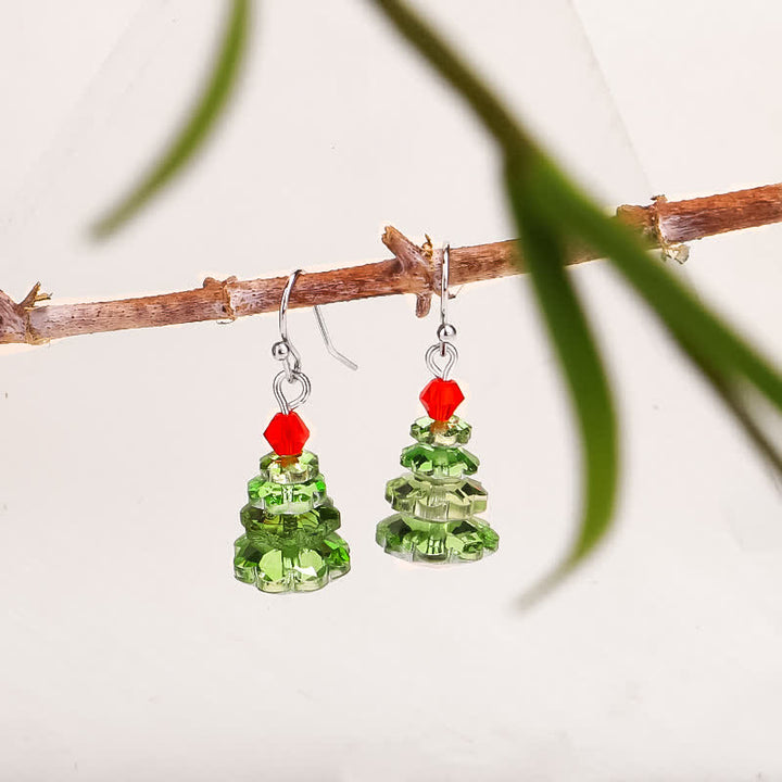 Various Crystals Christmas Tree Amethyst Peace Healing Drop Earrings