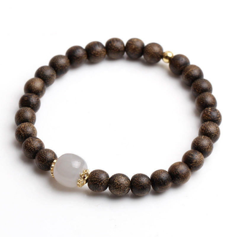 Buddha Stones Agarwood Jade Strength Calm Bracelet