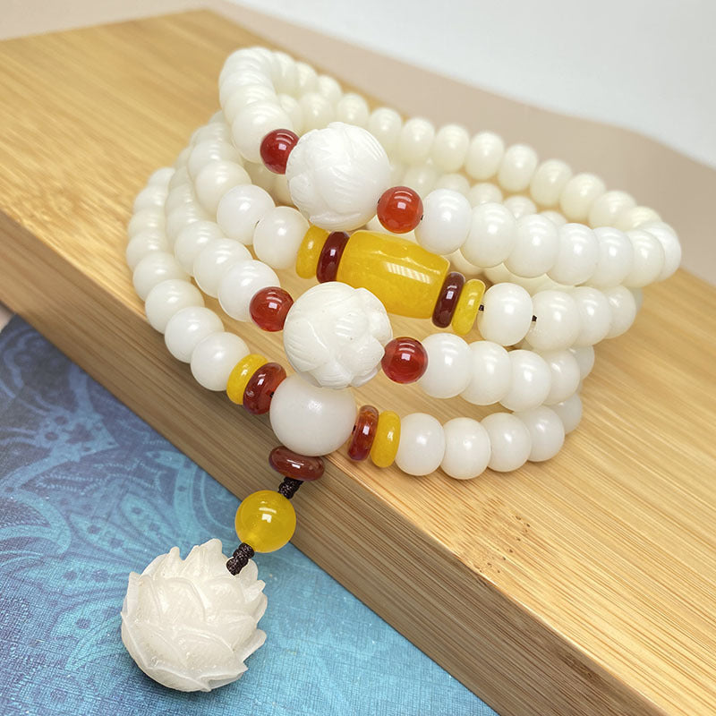 Lotus Bodhi Seed Mala 108 Beads Protection Bracelet