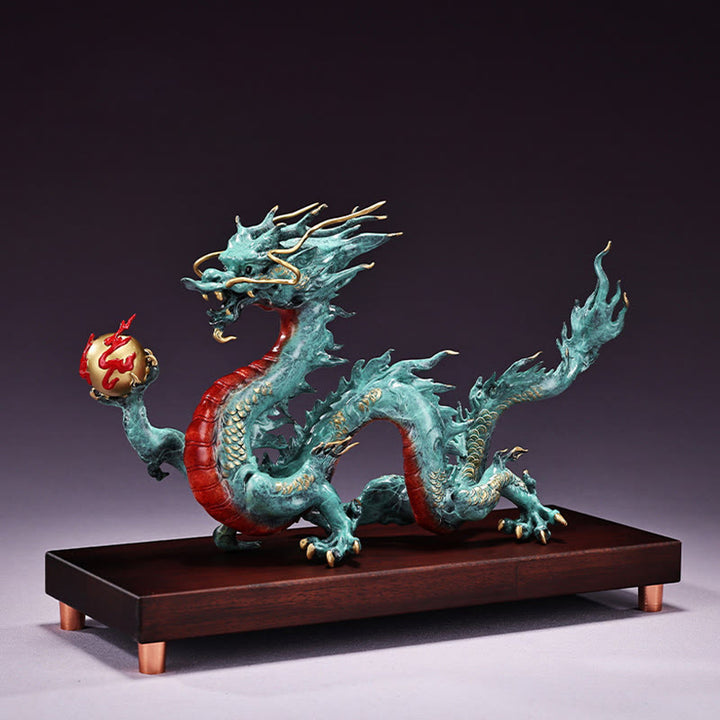 ❗❗❗A Flash Sale- Buddha Stones Year Of The Dragon Auspicious Dragon Brass Copper Luck Success Office Decoration