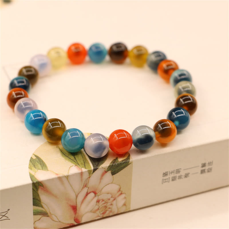 Colorful Candy Agate Healing Strength Bead Bracelet