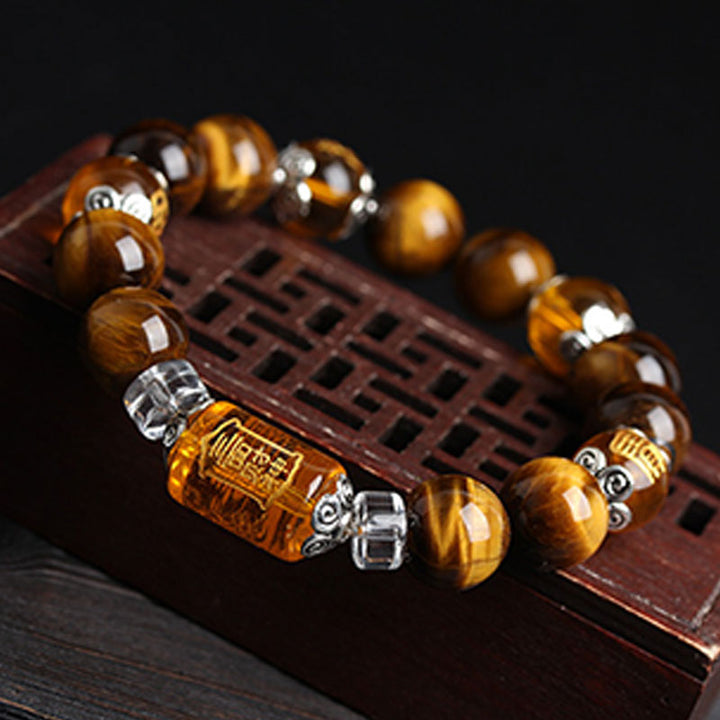 Buddha Stones Tiger Eye Bead Fortune Prosperity Bracelet