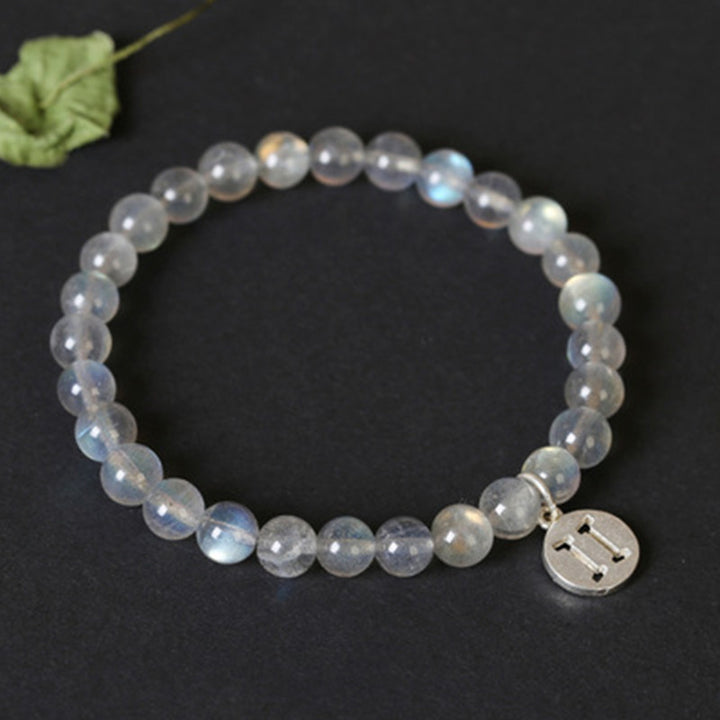 12 Constellations of the Zodiac Moonstone Charming Bracelet