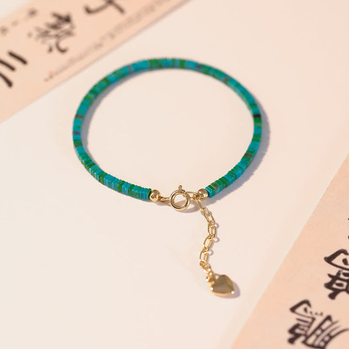 Turquoise Beaded Friendship Strength Chain Bracelet