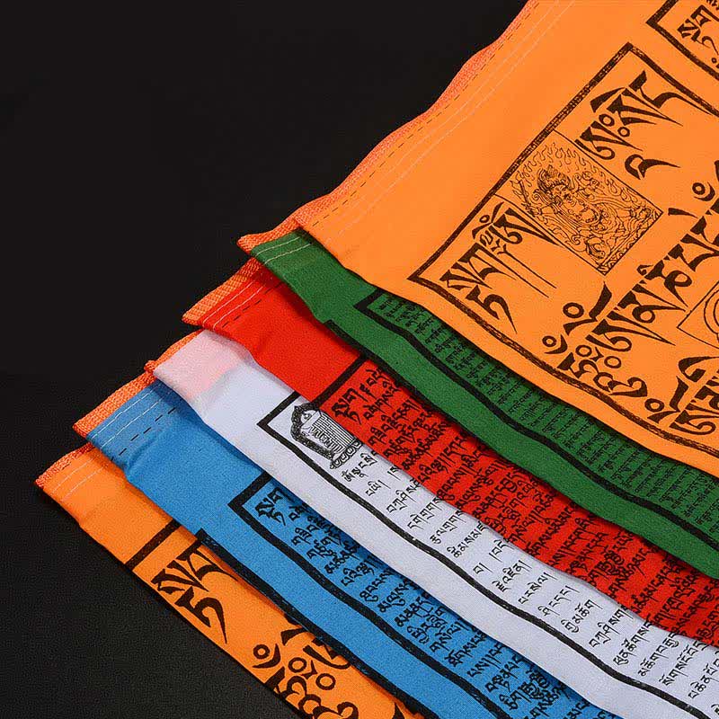 Tibetan 5 Colors Silk Windhorse Auspicious Outdoor 25 Pcs Prayer Flag