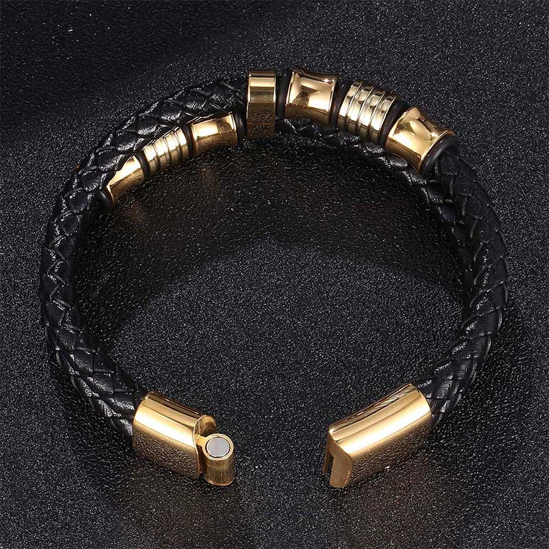 Buddha Stones Layered Leather Weave Fortune Bracelet