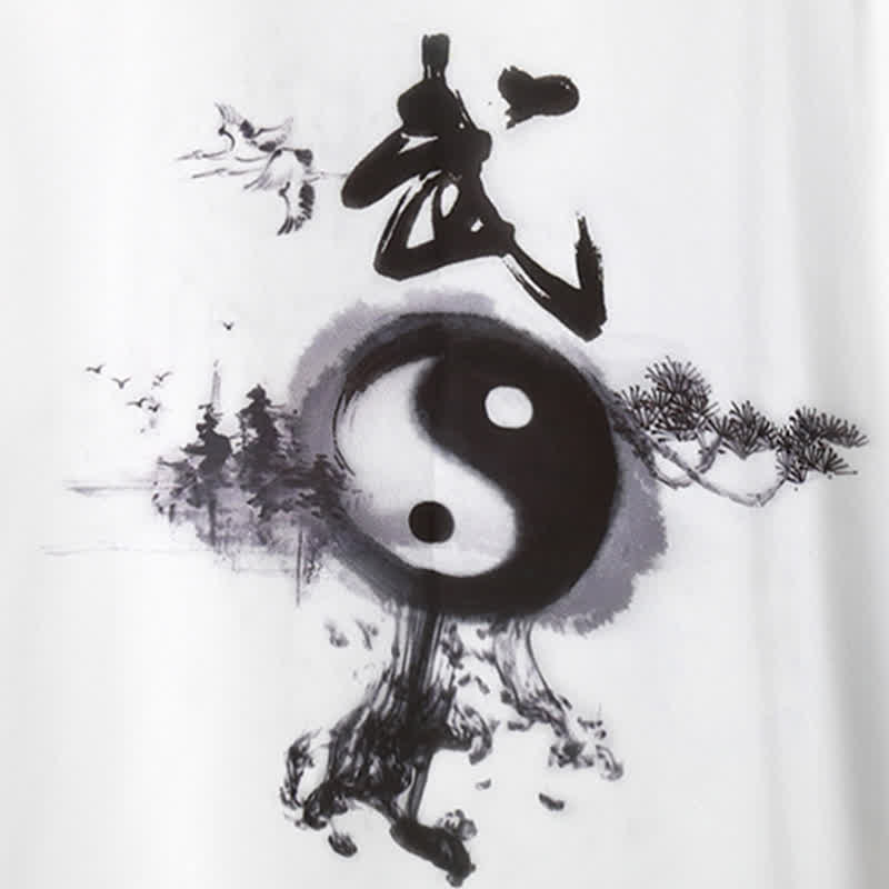 3Pcs Yin Yang Tree Tai Chi Spiritual Zen Practice Meditation Prayer Uniform Unisex Clothing Set