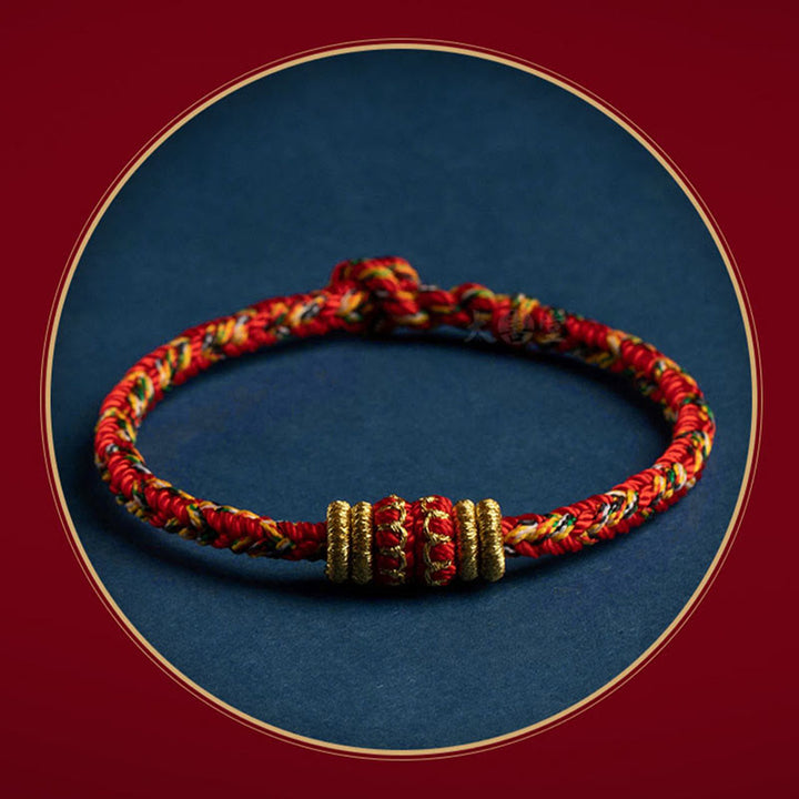 Buddha Stones Tibet Handmade Chinese Zodiac Natal Buddha Luck Strength Braided String Bracelet