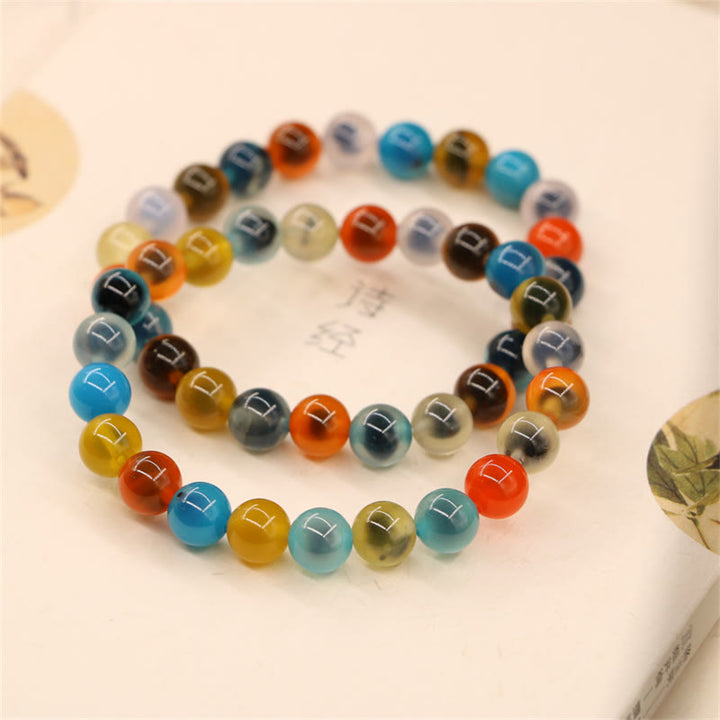 Colorful Candy Agate Healing Strength Bead Bracelet