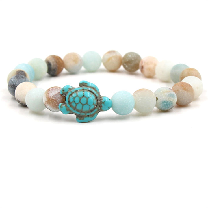 Buddha Stones Natural Stone Sea Turtle Turquoise Blessing Bracelet