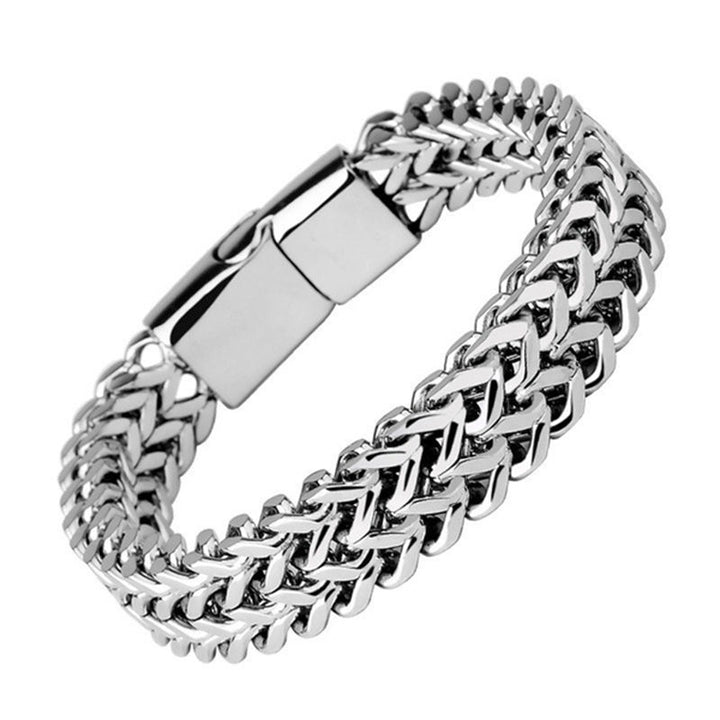 Buddha Stones Fish Scale Magnetic Buckle Titanium Steel Balance Bracelet Bangle