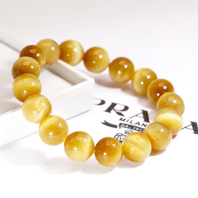 Buddha Stones  Anxiety Stress Healing Crystal Tiger Eye Bead Bracelet