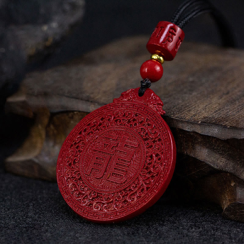 ❗❗❗A Flash Sale- Buddha Stones Year of the Dragon Natural Cinnabar Dragon Protection Necklace Pendant