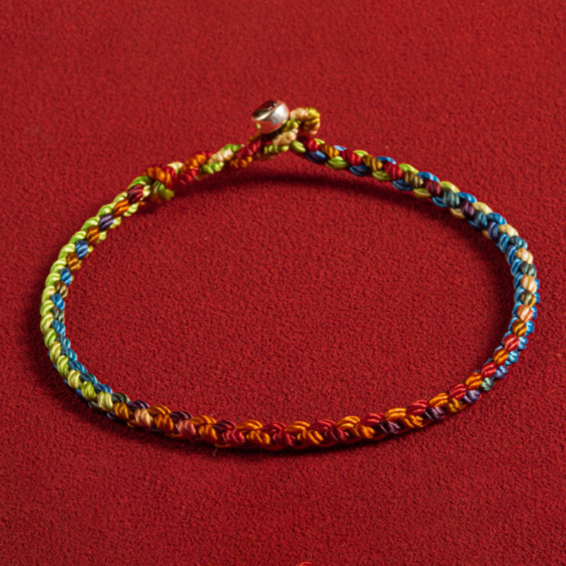 "May you be blessed with peace and safety in all four seasons" Lucky Multicolored Bracelet