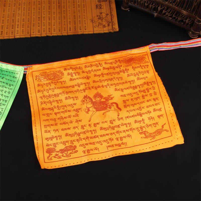 Tibetan 5 Colors Windhorse Auspicious Outdoor Prayer Flag