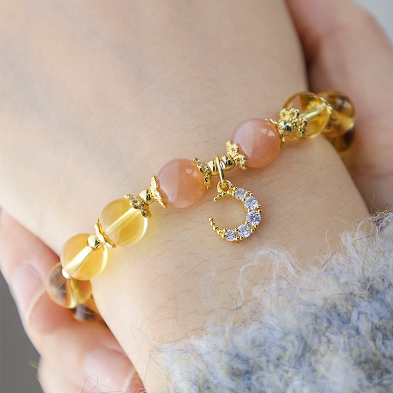 Buddha Stones Blessed Moon Citrine Abundant Energy Bracelet