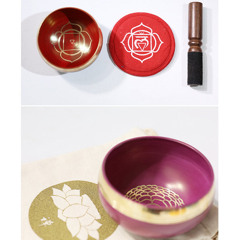 Buddha Stones Tibetan Sound Bowl Handcrafted for Chakra Healing and Mindfulness Meditation Singing Bowl Set