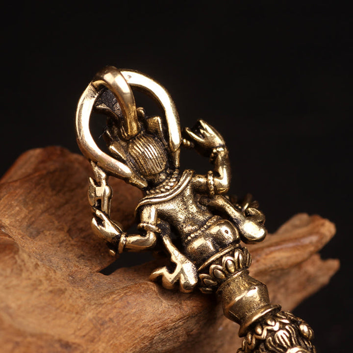 Tibetan Ganesh Ganpati Elephant God of Wealth Dorje Vajra Spiritual Power Necklace Pendant