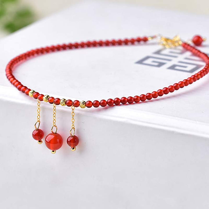 Red Agate Confidence Calm Anklet