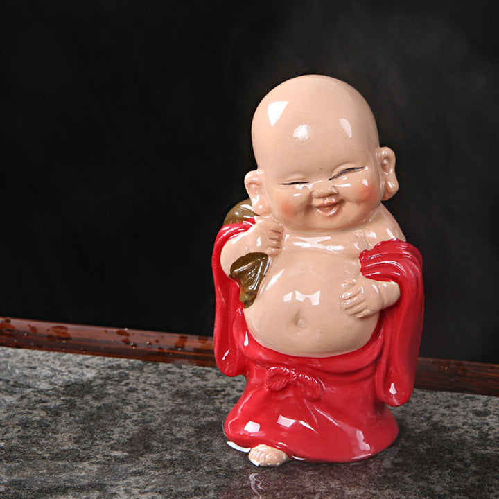 Buddha Stones Color Changing Laughing Buddha Resin Tea Pet Wealth Home Figurine Decoration