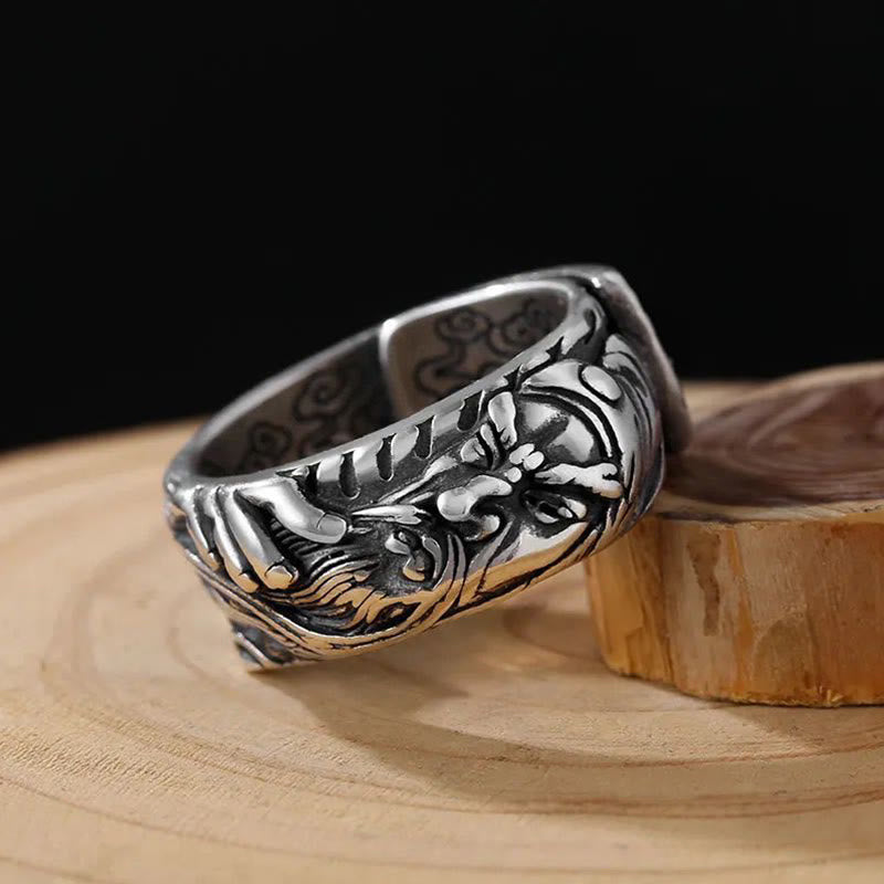 Guan Gong Auspicious Clouds Amulet Wealth Ring